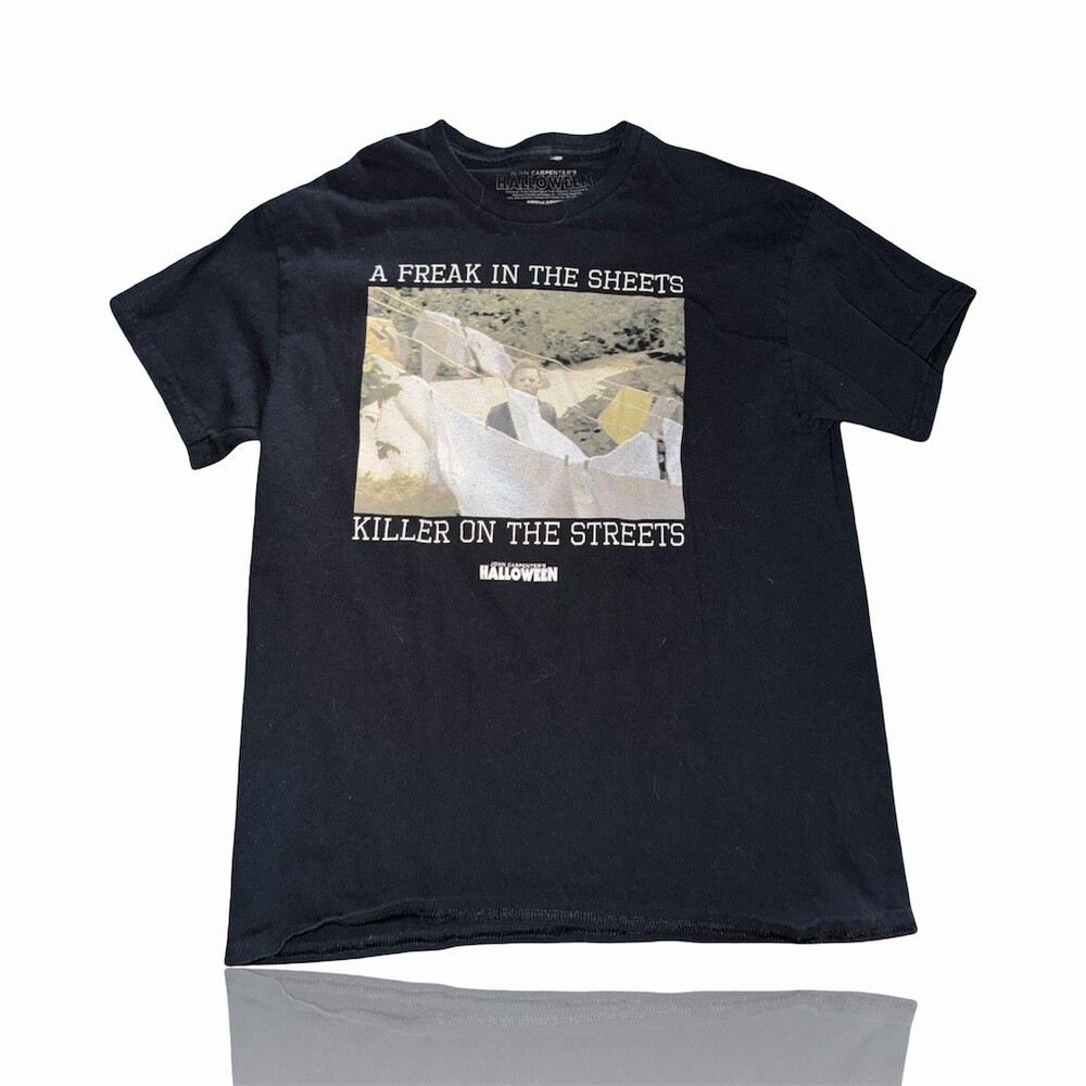 Michael Myers Halloween Freak in the Sheets Graphic T-Shirt Black Size L